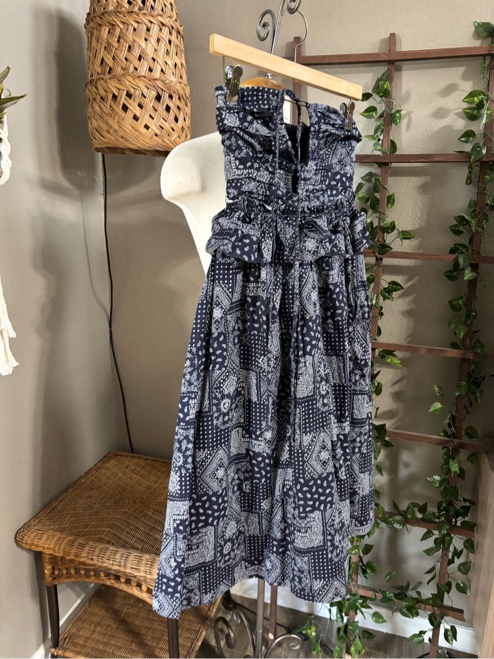 ▪️TUCKERNUCK EN Saison Navy White Daytona Midi Dress XS - Picture 14 of 16
